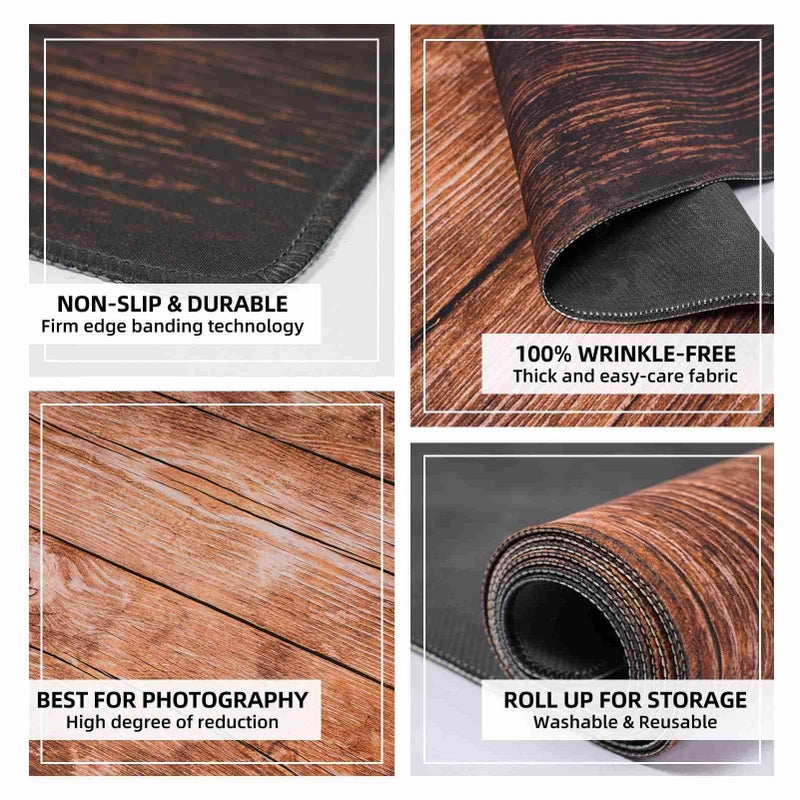 Kate Rustic Brown Wood Floor Backdrop Photography Floor Mats Rubber Floor Mat Wooden Backdrop Wall Newborn Photography Drops for Professional Photographer 5x4ft - Image 5
